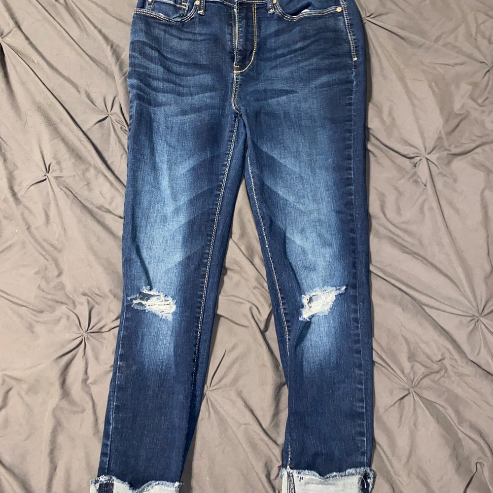 Denizen from Levi's Blue Distressed Ankle Jeans